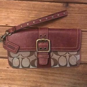 Coach signature limited edition wristlet clutch